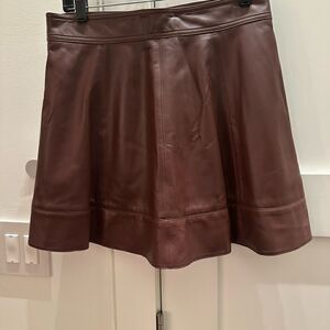 NWT- Michael  Kors brown leather mini skirt. Size 10